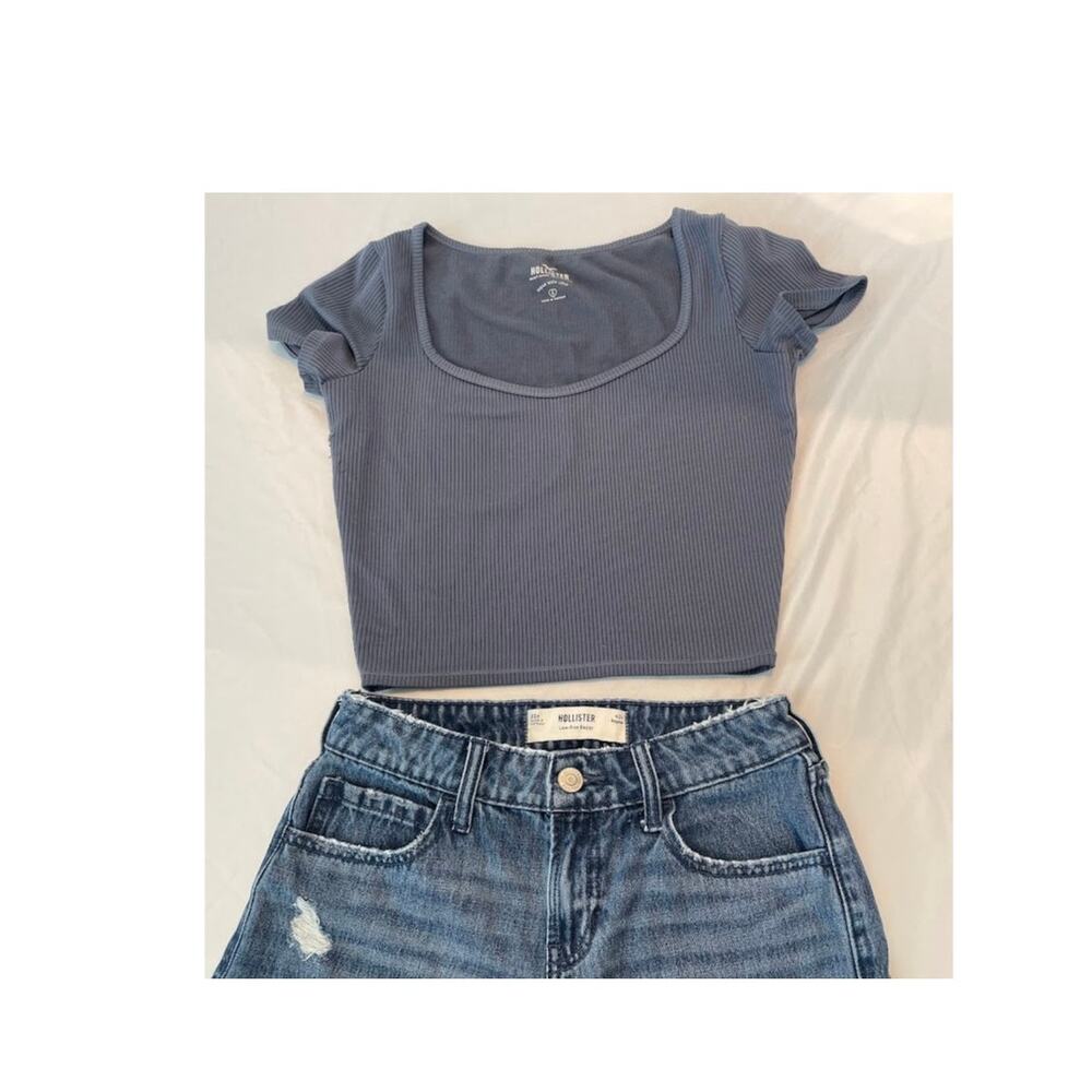 Hollister top, ribbed crop top,Y2K aesthetic, coquette style, summer crop top, S - Picture 6 of 6
